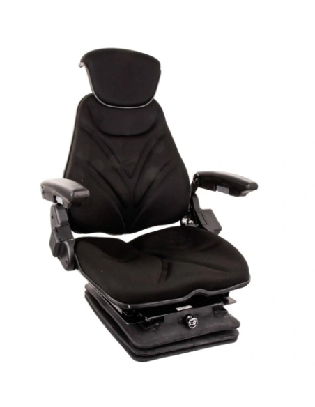 Siedzenie pneumatyczne uniwersalne, pasuje do ciągników rolniczych, maszyn budowlanych, obszyte tkaniną + sprężarka TS55000GP