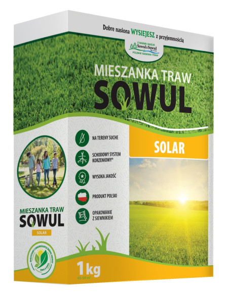 Mieszanka traw SOLAR na tereny suche, 1 kg, Sowul & Sowul
