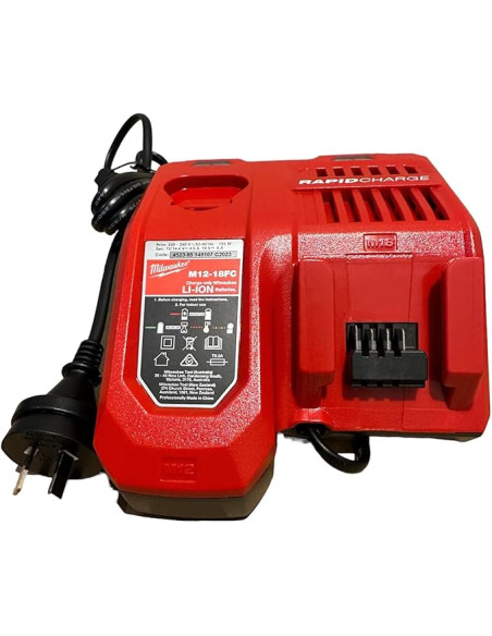 Szybka ładowarka ładuje wszystkie akumulatory M18, M14 i M12 Li-ion, M12-18FC  Milwaukee