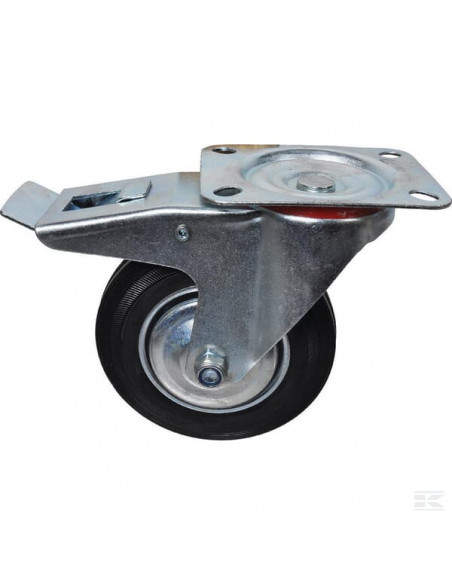 Koło skrętne gumowe Ø 160x40 mm z hamulcem podstawa montażowa: 134x105 mm nośność 140 kg gopart 600160GP