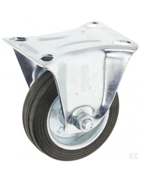 Koło stałe metalowo gumowe z łożyskiem Ø 75x25 mm podstawa montażowa: 81x67 mm nośność 50 kg gopart 518175GP