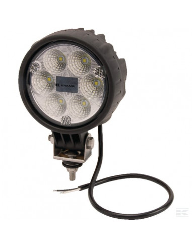 Lampa robocza LED, okrągła 24W 1500lm 10/30V Ø 117 mm światło rozproszone 6 LED Kramp LA10009
