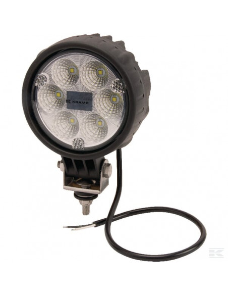 Lampa robocza LED, okrągła 24W 1500lm 10/30V Ø 117 mm światło rozproszone 6 LED Kramp LA10009