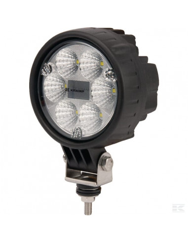 Lampa robocza LED, okrągła, 24W 1500 lm 10/30V światło rozproszone z wtyczką Deutsch, 6 LED Kramp LA10007