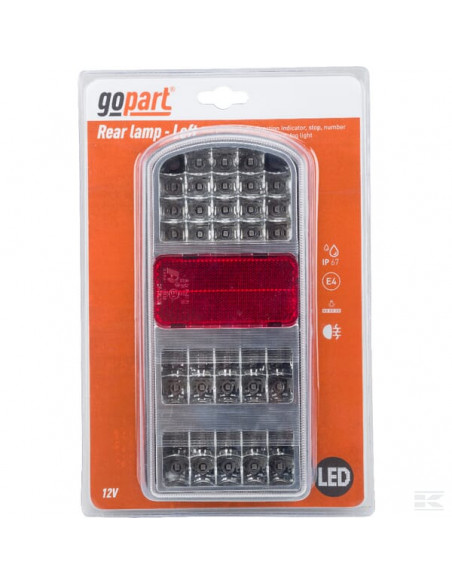 Lampa tylna przyczepy LED, prostokątna, 12V, lewa, 235 x 105 x 53 mm, Bayonet 5-pin, gopart LA91261L