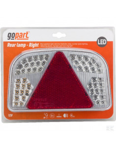 Lampa tylna przyczepy LED, prostokątna, 12V, prawa,...