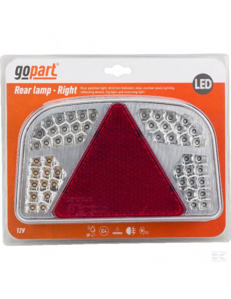 Lampa tylna przyczepy LED, prostokątna, 12V, prawa, 244x149x48 mm, Bayonet 7-pin, gopart LA91260R