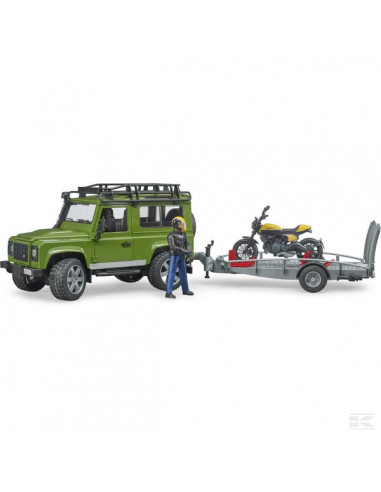 Land Rover Defender z przyczepą z motocyklem Ducati i figurką  U02589