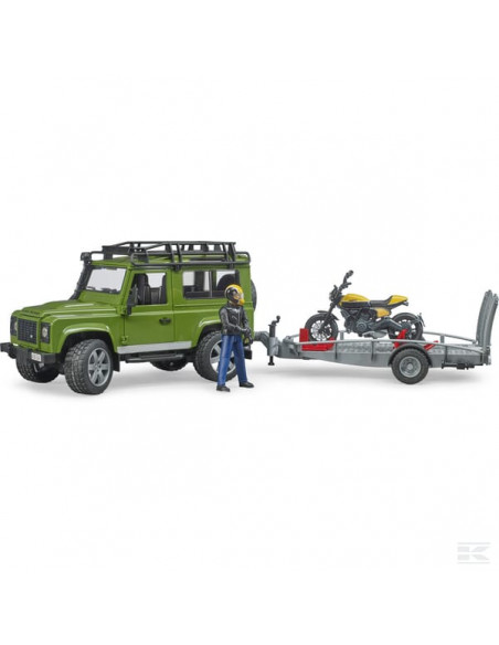 Land Rover Defender z przyczepą z motocyklem Ducati i figurką  U02589