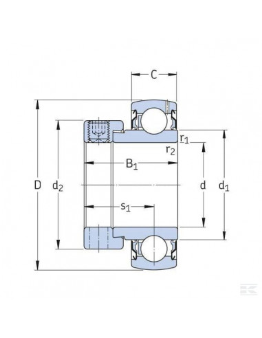 Łożysko kulkowe zwykłe 35x72x36.5 mm gopart SA207GP