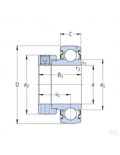 Łożysko kulkowe zwykłe 40x80x40.5 mm gopart SA208GP