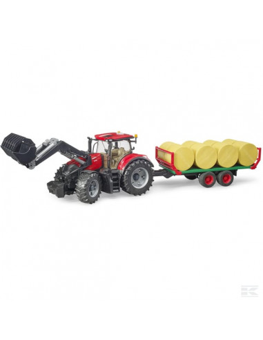 Ciągnik Case IH Optum 300 CVX z ładowaczem czołowym i przyczepą U03198