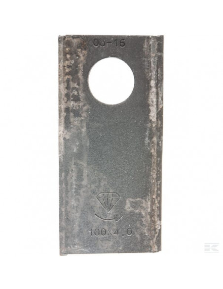 Nożyk kosiarki rotacyjnej lewy 100x48x4 mm otwór Ø 21 mm okrągły pasuje do Pöttinger 25 szt. 434977KR