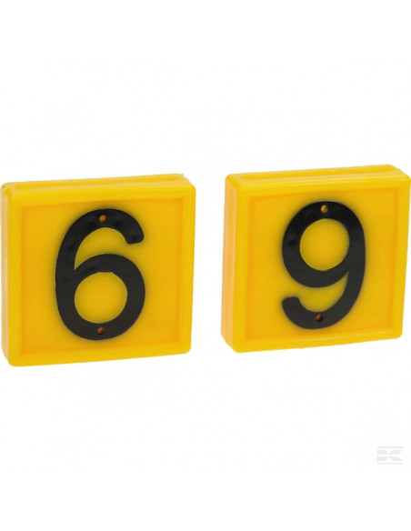 Cyfra do obroży, nr 6/9 żółta 45x45mm 306069FA