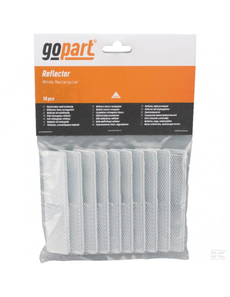 Odblask prostokątny przyklejany biały, 105 x 24 mm LA75013