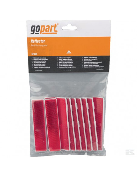 Odblask prostokątny przyklejany czerwony, 105 x 24 mm LA75015