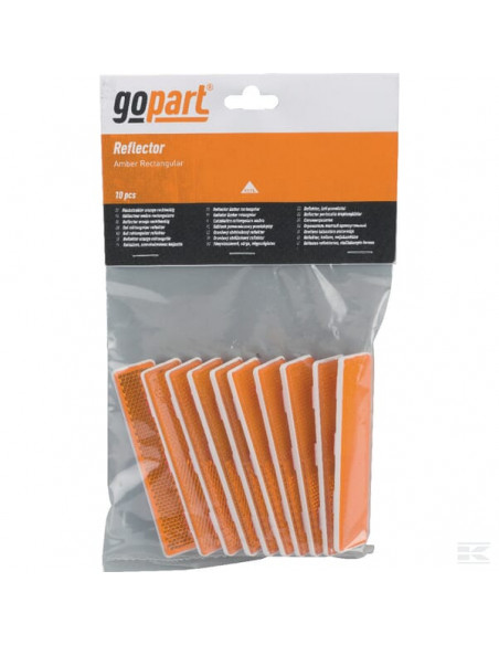 Odblask prostokątny przyklejany pomarańczowy LA75014