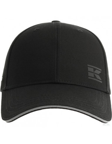Czarna czapka baseballowa z daszkiem z szarym akcentem KW10900101