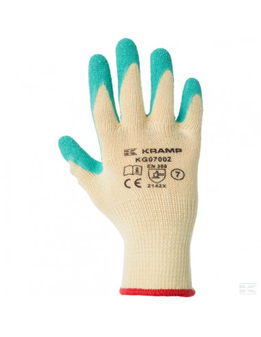 Rękawice powlekane lateksem, żółte, roz. 10/XL Protect Kramp KG0700210