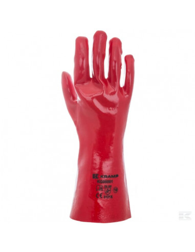 Rękawice powlekane PVC, czerwone, długie roz. 10/XL Protect Kramp KG0500110