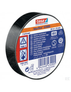 Taśma izolacyjna z miękkiego PCW, czarna, 20 m x 19 mm...