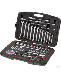 Zestaw kluczy nasadowych 1/4” + 1/2" 96 ele. 180496420KR