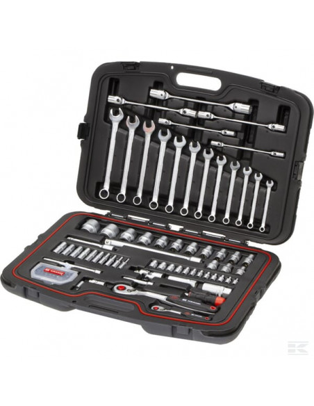 Zestaw kluczy nasadowych 1/4” + 1/2" 96 ele. 180496420KR