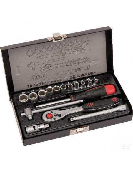 Zestaw kluczy nasadowych 1/4" 16 ele. 1804922016KR