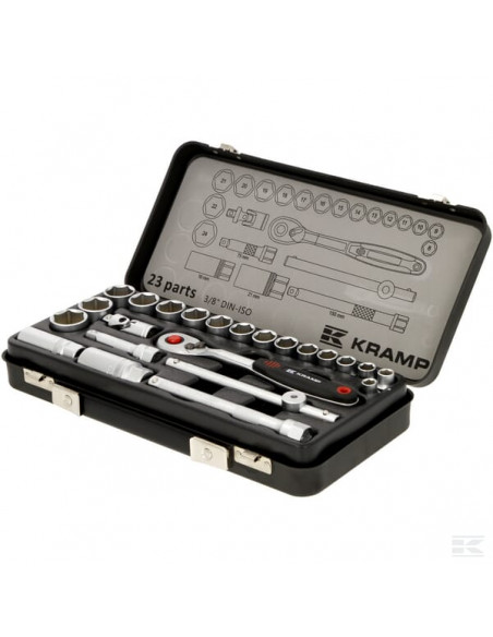 Zestaw kluczy nasadowych 3/8” 23 ele. 180423800KR