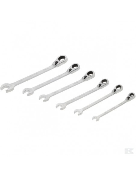 Zestaw kluczy płasko-oczkowych z grzechotką, 6 ele. 1802030406KR