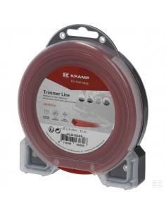 Żyłka tnąca Ø 2.4 mm 15 m kwadratowa czerwona Kramp...