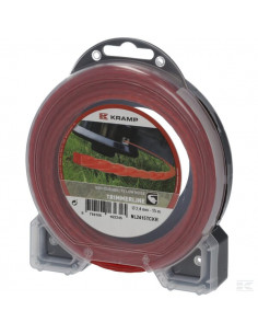 Żyłka tnąca Ø 2.4 mm 15 m skręcona cicha czerwona Kramp...