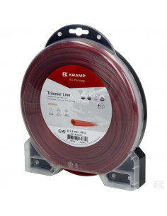 Żyłka tnąca Ø 2.4 mm 69 m kwadratowa czerwona Kramp...