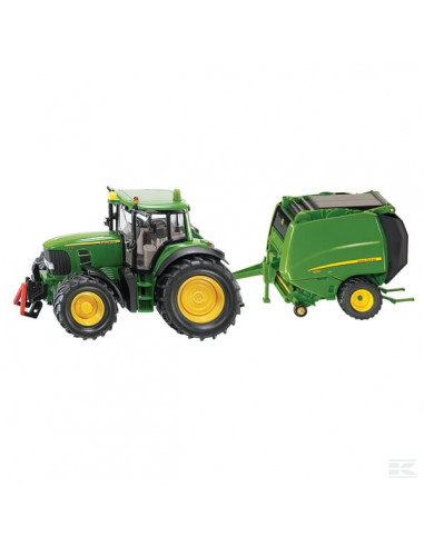 Ciągnik John Deere z prasą rolującą S01665