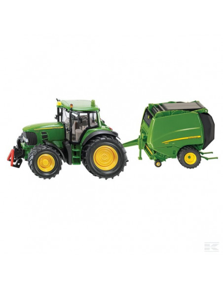 Ciągnik John Deere z prasą rolującą S01665
