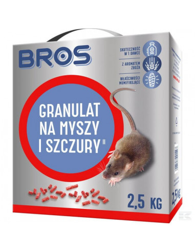 Granulat na myszy i szczury Bros, 2,5 kg 1594010250