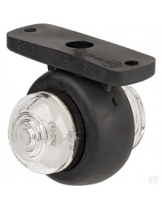 Lampa obrysowa okrągła, 12/24V biała, przykręcana Waś...