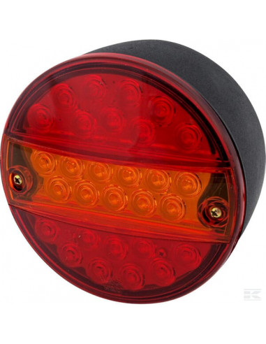 Lampa tylna zespolona LED, okrągła, Ø 142 mm 12/24V pomarańczowa/czerwona, przykręcana Waś 1400681220