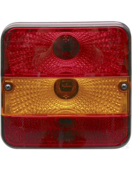 Lampa tylna zespolona, kwadratowa, 12/24V pomarańczowa/czerwona, przykręcana Wesem 1400681400