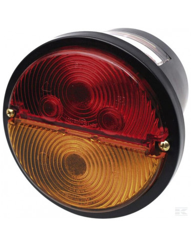 Lampa tylna zespolona, lewa, okrągła, Ø 132 mm pomarańczowa/czerwona, przykręcana Waś 1400681100