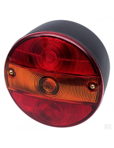 Lampa tylna zespolona, okrągła, Ø 142 mm prawa, 12/24V pomarańczowa/czerwona, przykręcana Waś 1400681210