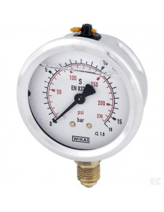Manometr glicerynowy, Ø 63 mm 16 bar, przyłącze dolne...