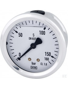Manometr glicerynowy, ø63 mm, 160 bar, przyłącze tylne...