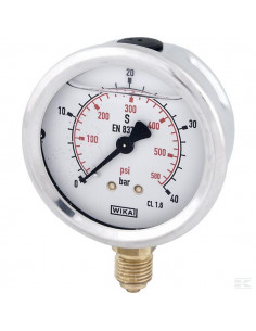 Manometr glicerynowy, Ø 63 mm 40 bar, przyłącze dolne...