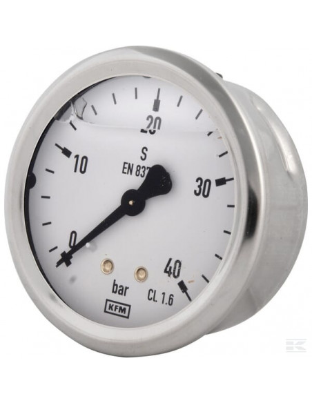 Manometr glicerynowy, ø63 mm, 40 bar, przyłącze tylne 1/4" B711W063040T