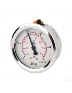 Manowakuometr, Ø63 mm, od -1 do +1,5 bar, przyłącze tylne...