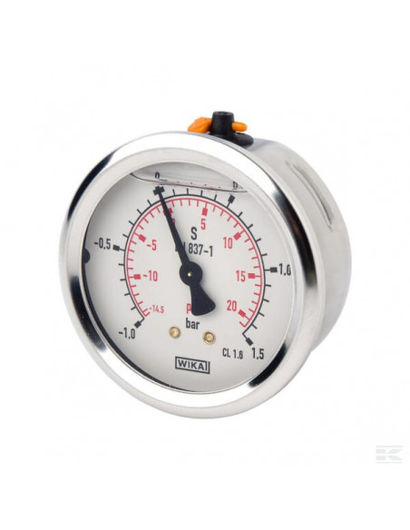 Manowakuometr, Ø63 mm, od -1 do +1,5 bar, przyłącze tylne 1/4" B711WM0631015T