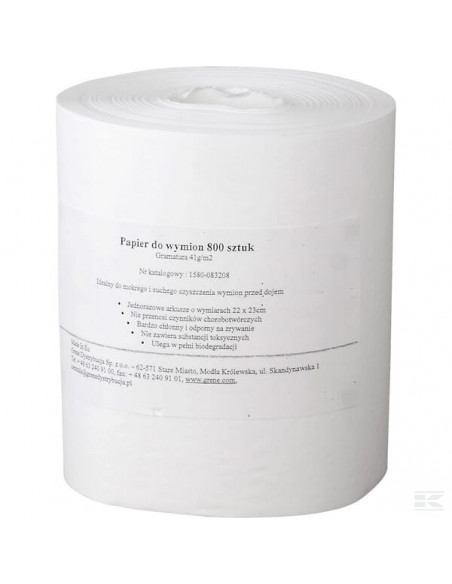 Ręczniki papierowe do mycia wymion, 800 szt. 1580083208
