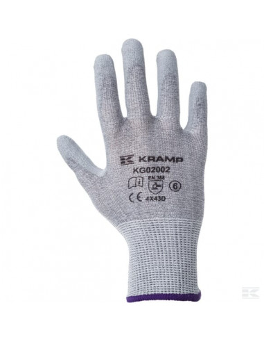 Rękawice odporne na przecięcie, szare, roz. 10/XL Protect Kramp KG0200210