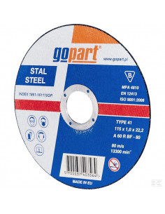 Tarcza do cięcia stali gopart, płaska 115 x 1 x 22...